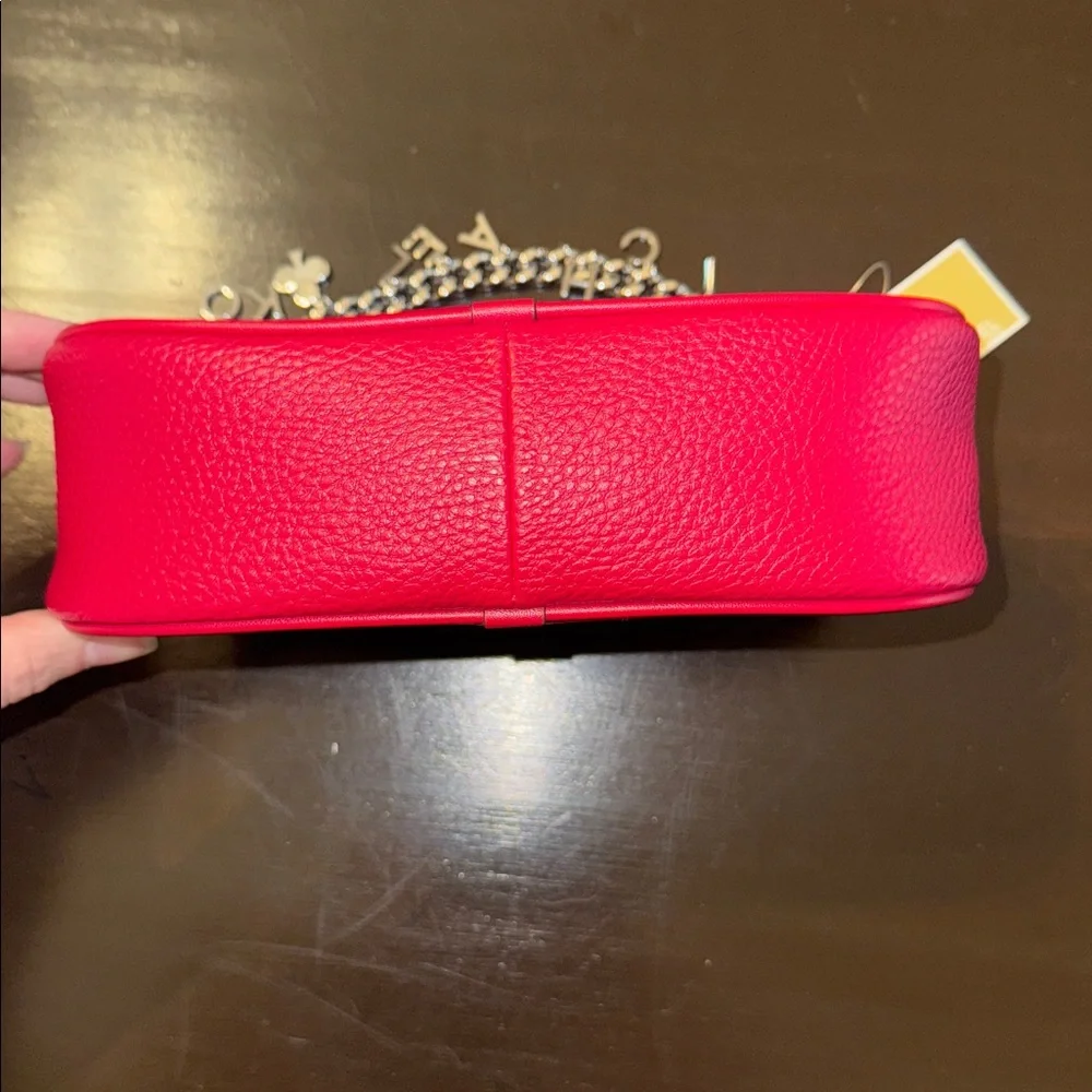 Michael Kors Pink Studded Crossbody Bag with Silver Chain